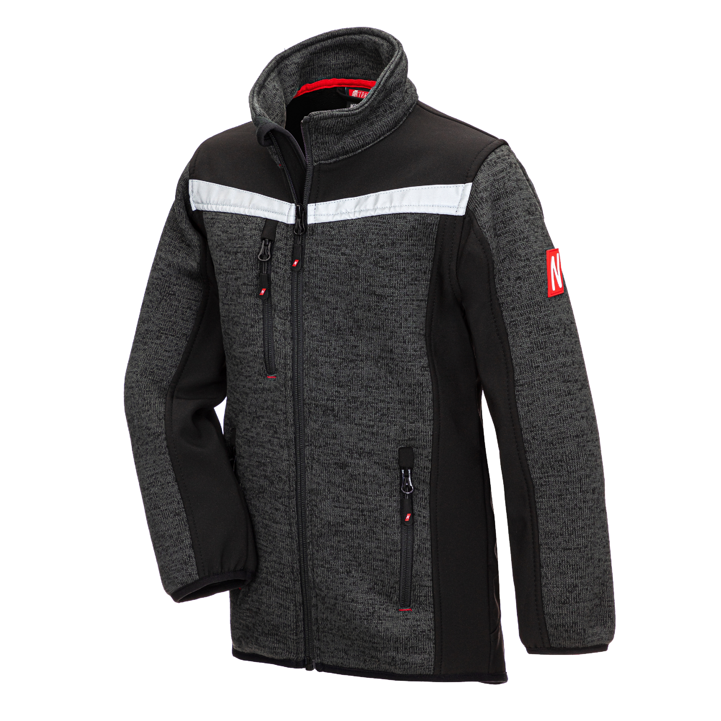 7190KIDS - NITRAS MOTION TEX KIDS, Strick-Softshelljacke, schwarz, OEKO-TEX
