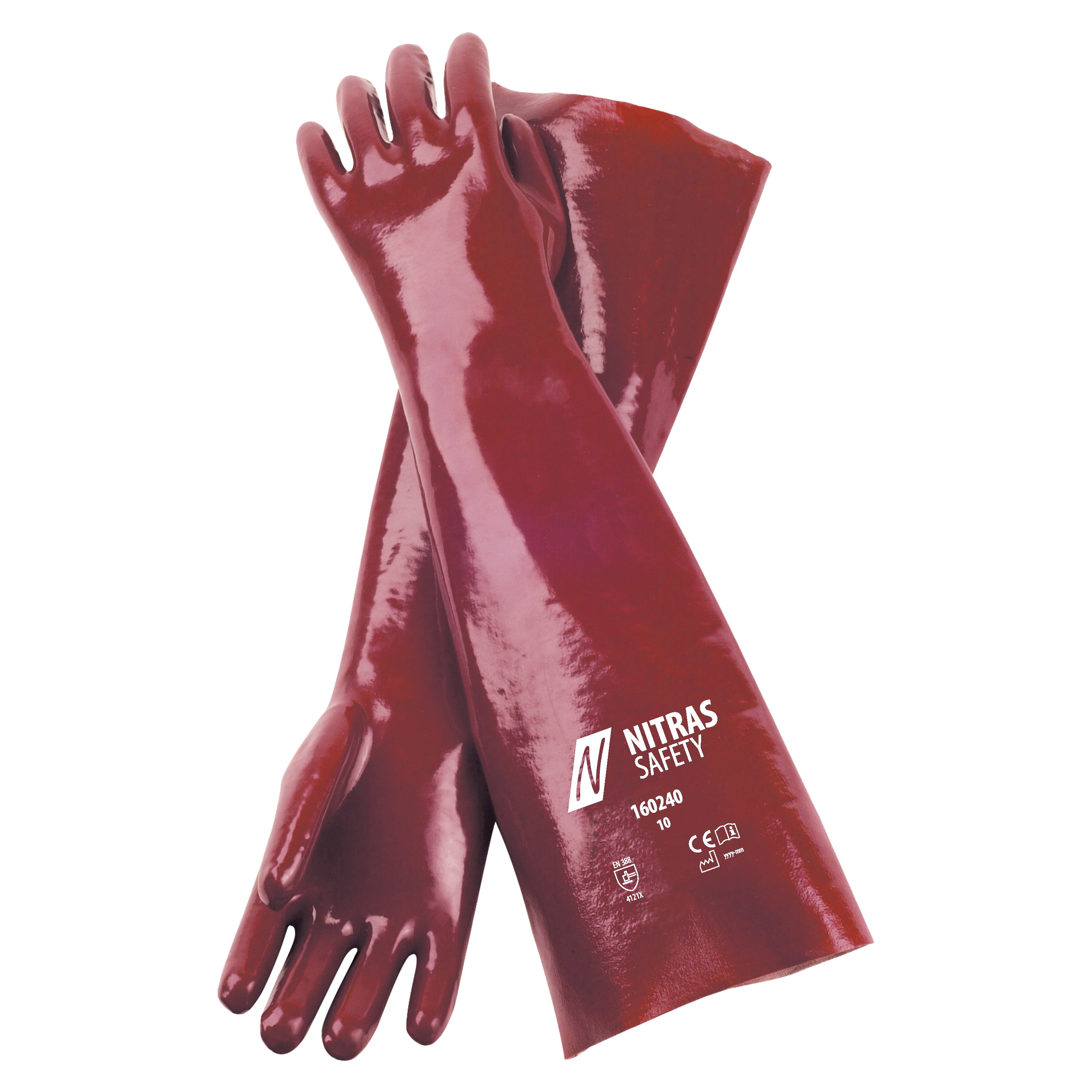 160240 - NITRAS PVC-Handschuhe, rot, EN 388