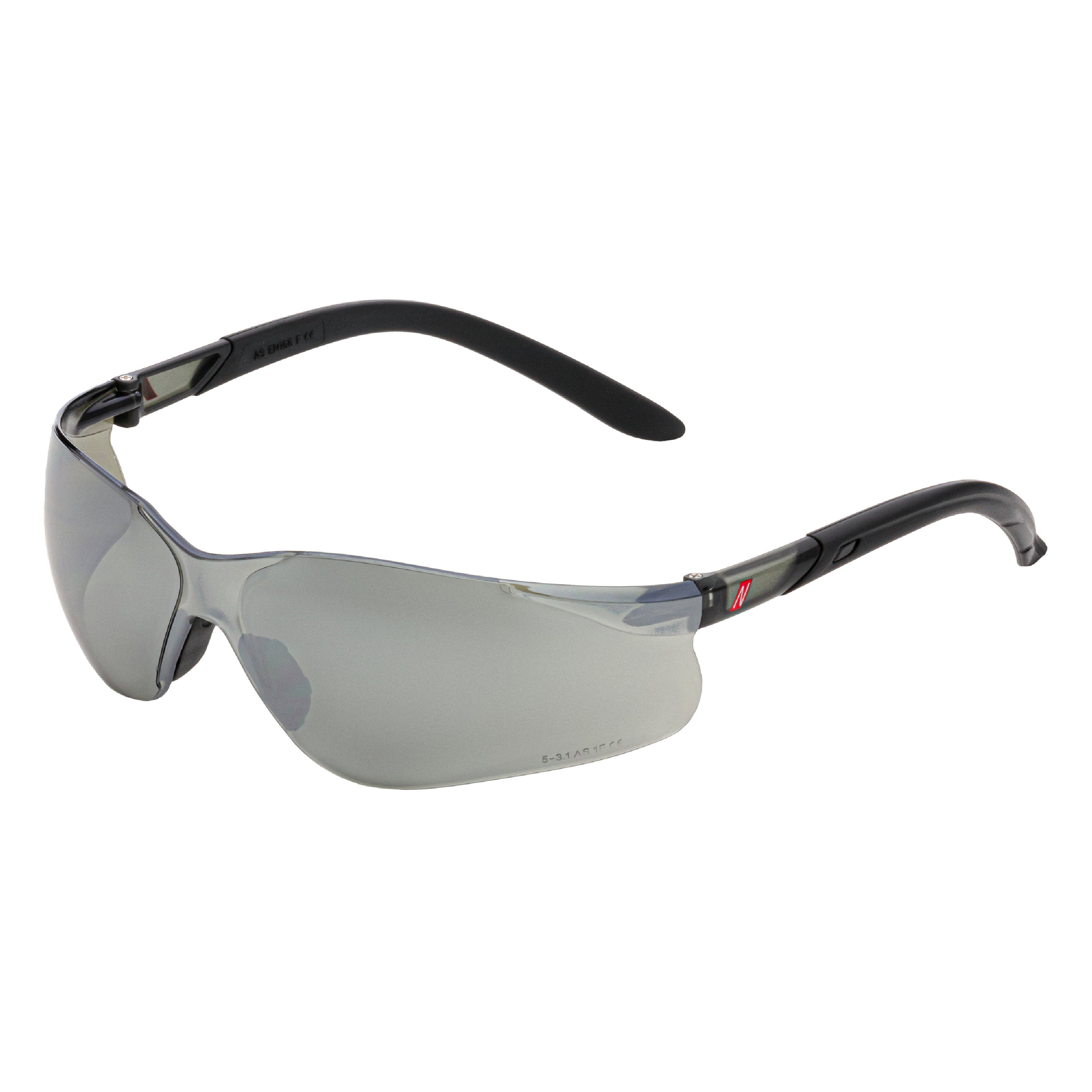 9013 - NITRAS VISION PROTECT, Schutzbrille, schwarz / schwarz, silber verspiegelt, EN 166