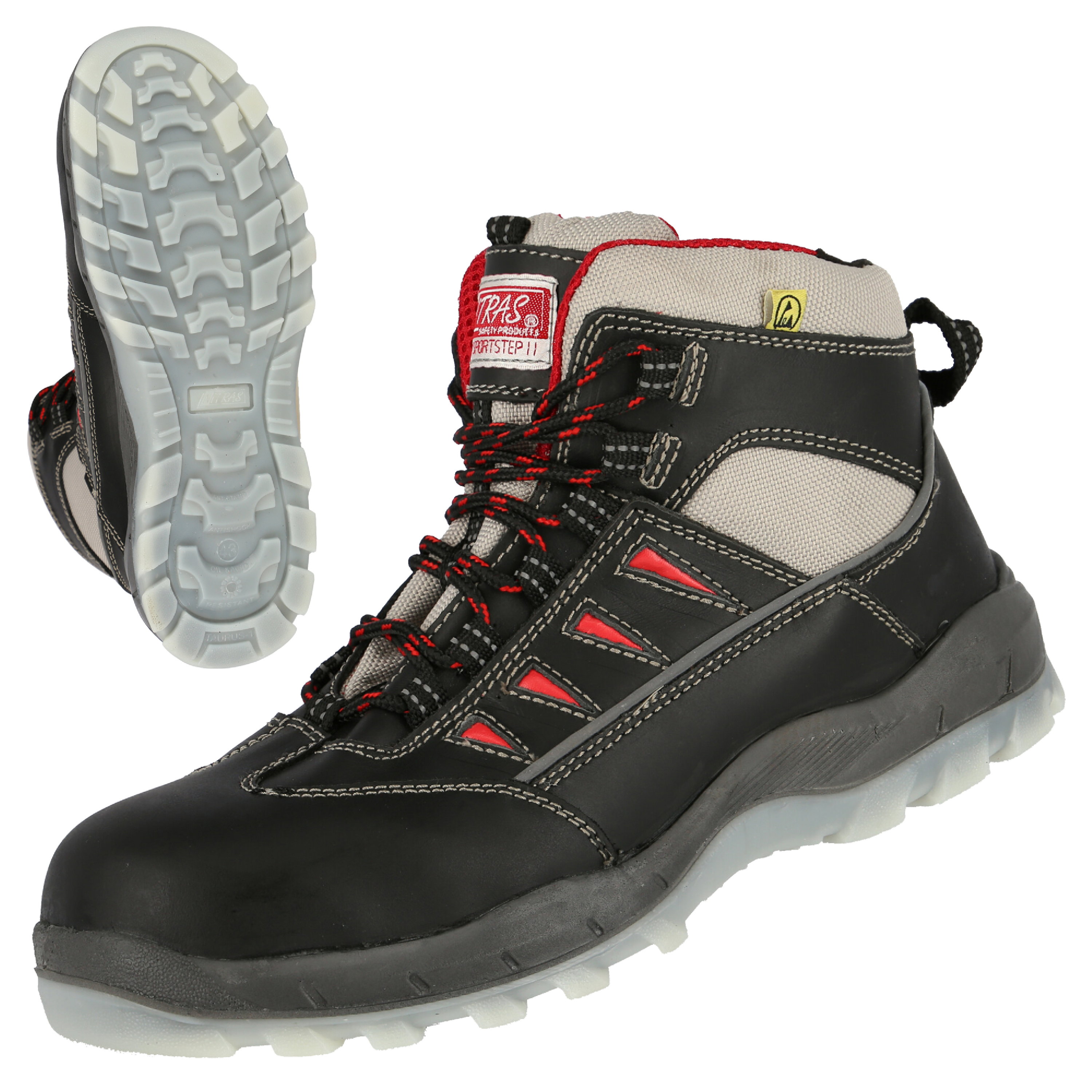 7301 - NITRAS SPORT STEP MID, S3 Sicherheitsstiefel, halbhoch, schwarz, EN ISO 20345, EN IEC 61340-4-3, DGUV Regel 112-191