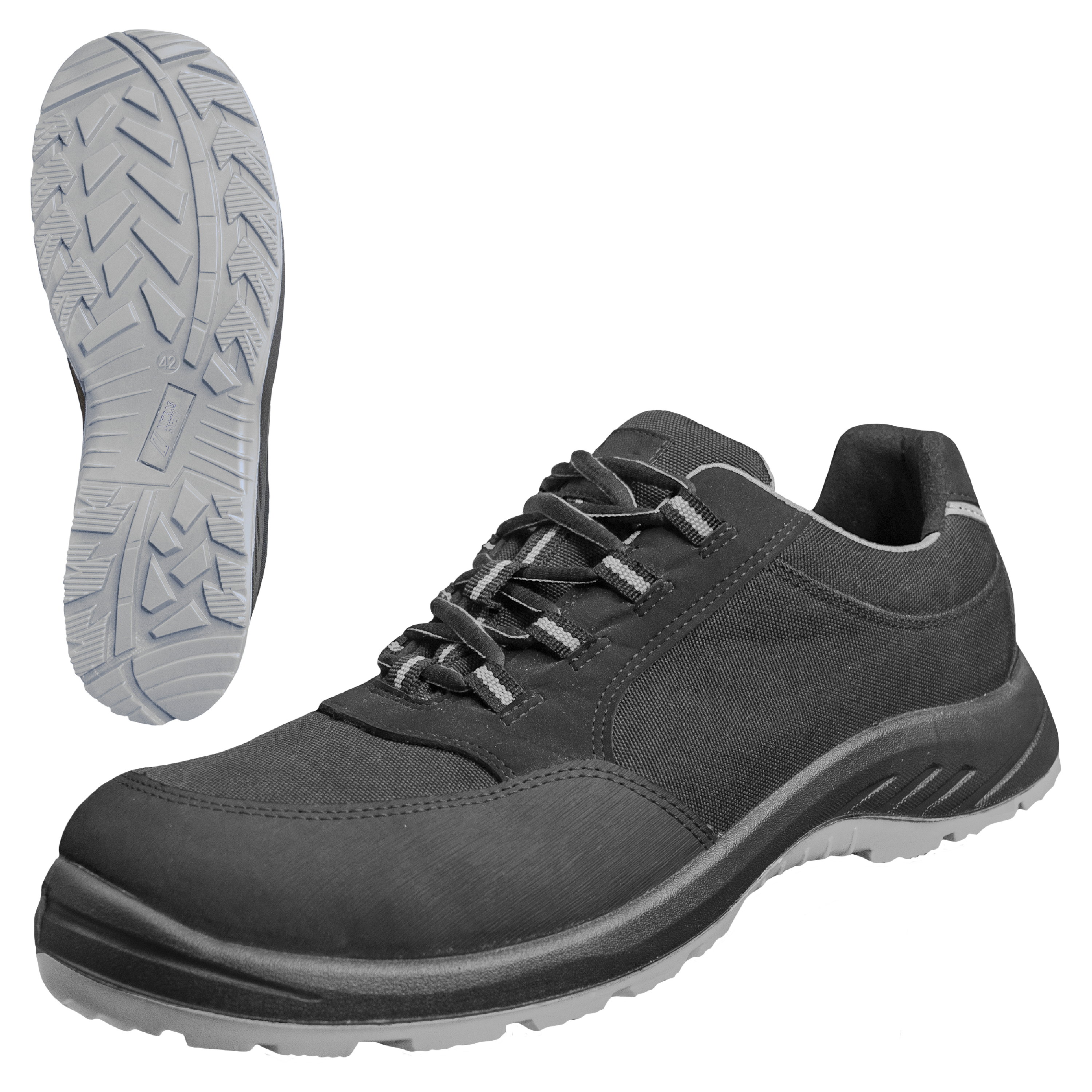 7435 - NITRAS SOLID STEP, schwarz / grau, S3S CI FO Sicherheitshalbschuhe , EN ISO 20345, EN IEC 61340-4-3, DGUV Regel 112-191