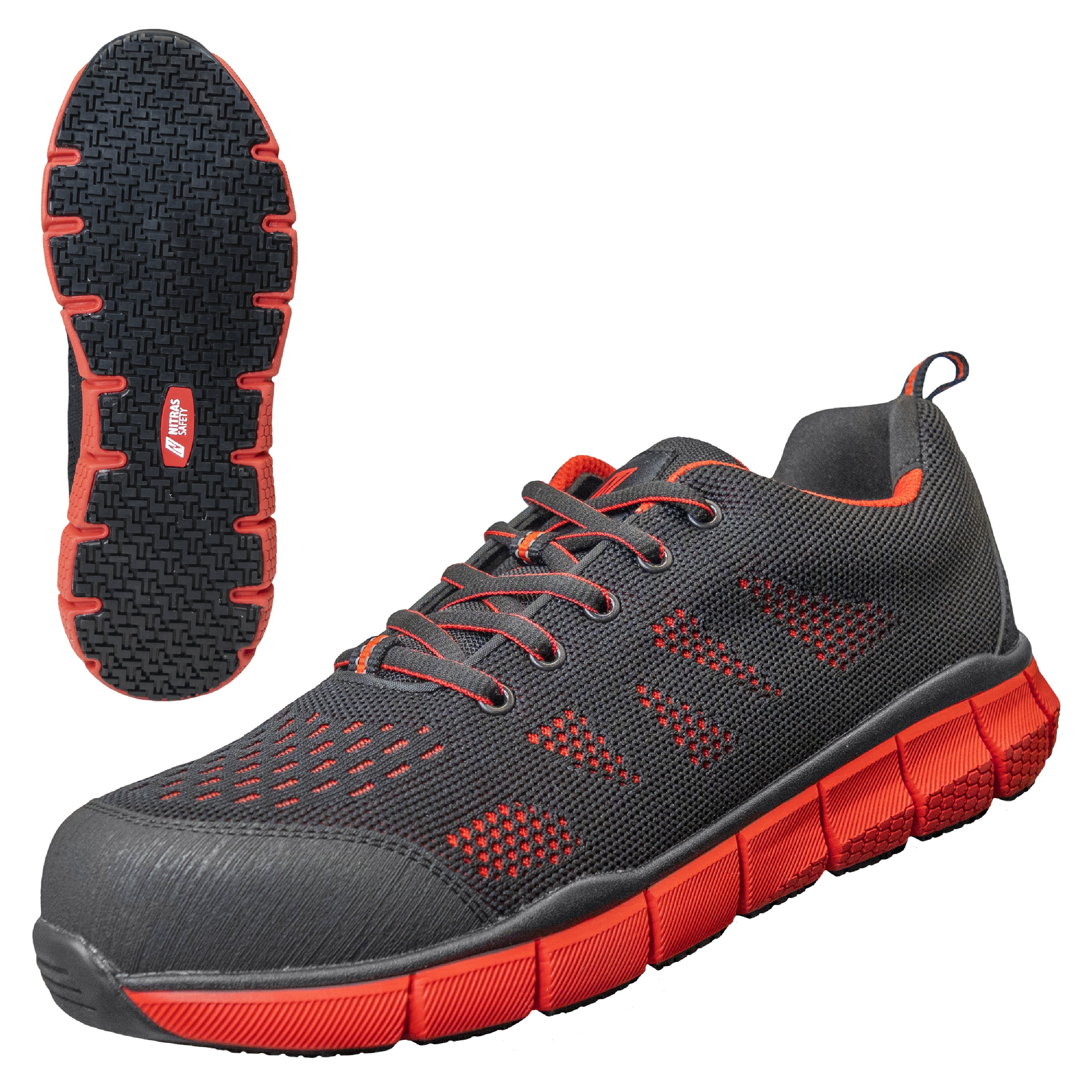 7440 - NITRAS SONIC STEP, schwarz / rot, S1P Sicherheitshalbschuhe, EN ISO 20345, EN IEC 61340-4-3, DGUV Regel 112-191