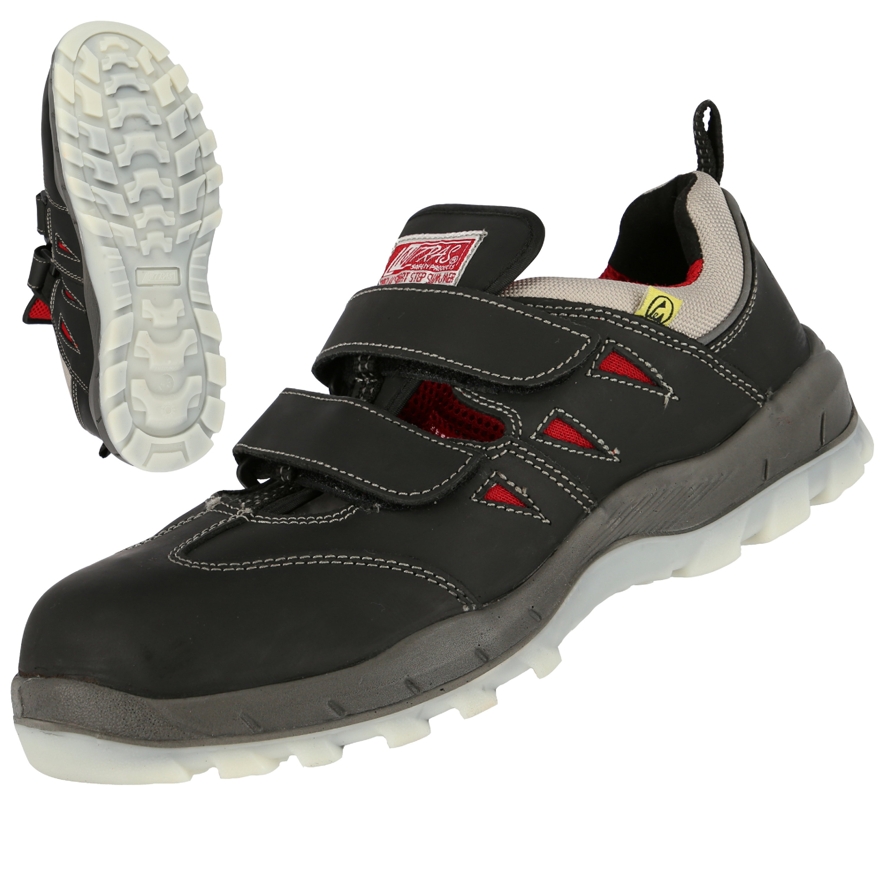 7302 - NITRAS SPORT STEP SA, S1P Sicherheitssandalen, schwarz, EN ISO 20345, EN IEC 61340-4-3, DGUV Regel 112-191