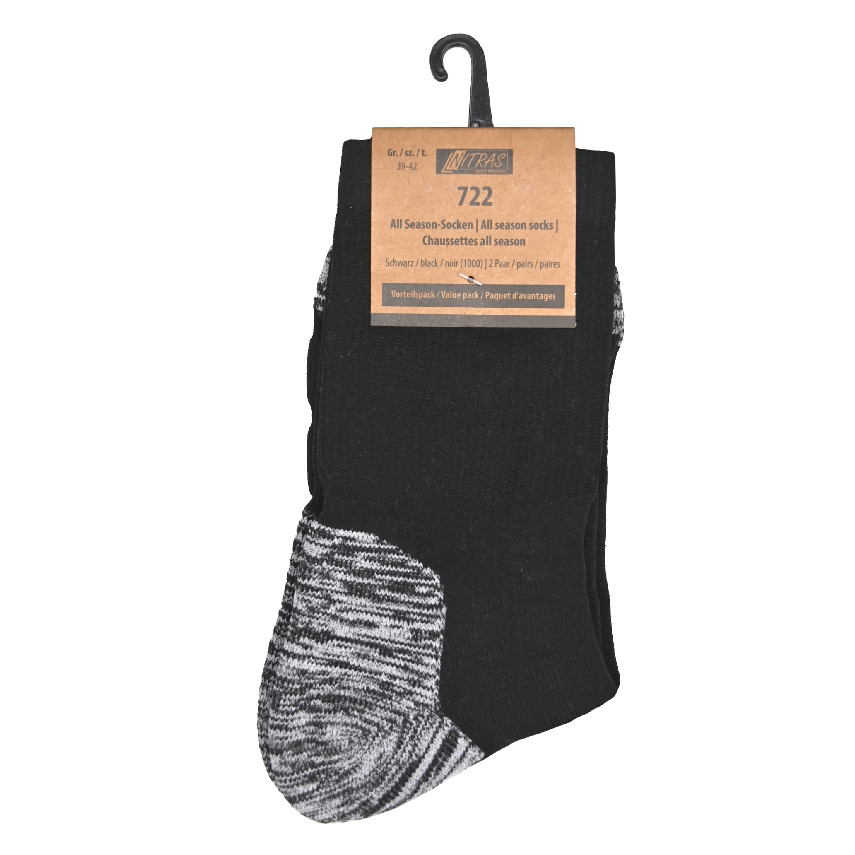 722 - NITRAS All Season-Socken, schwarz, OEKO-TEX