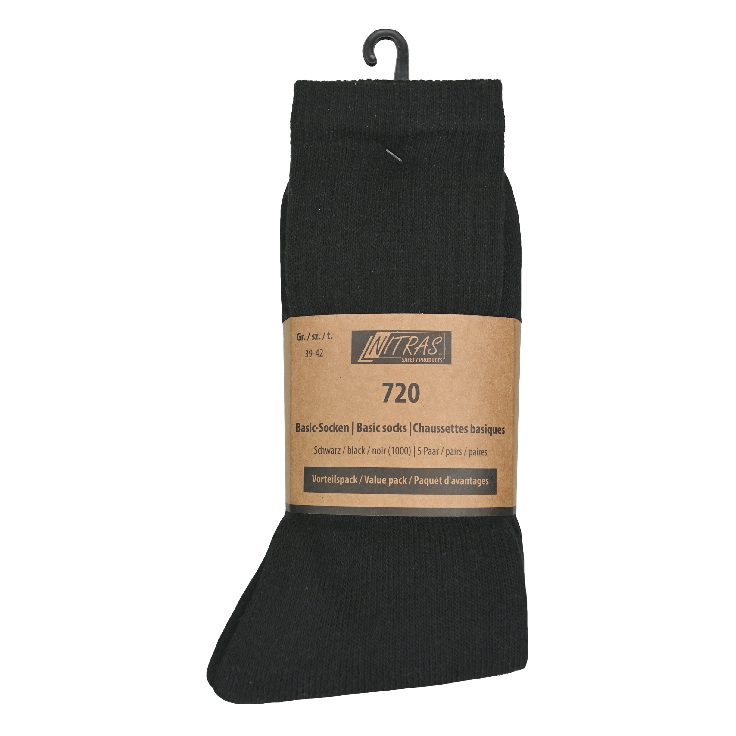 720 - NITRAS Basic-Socken, schwarz, OEKO-TEX