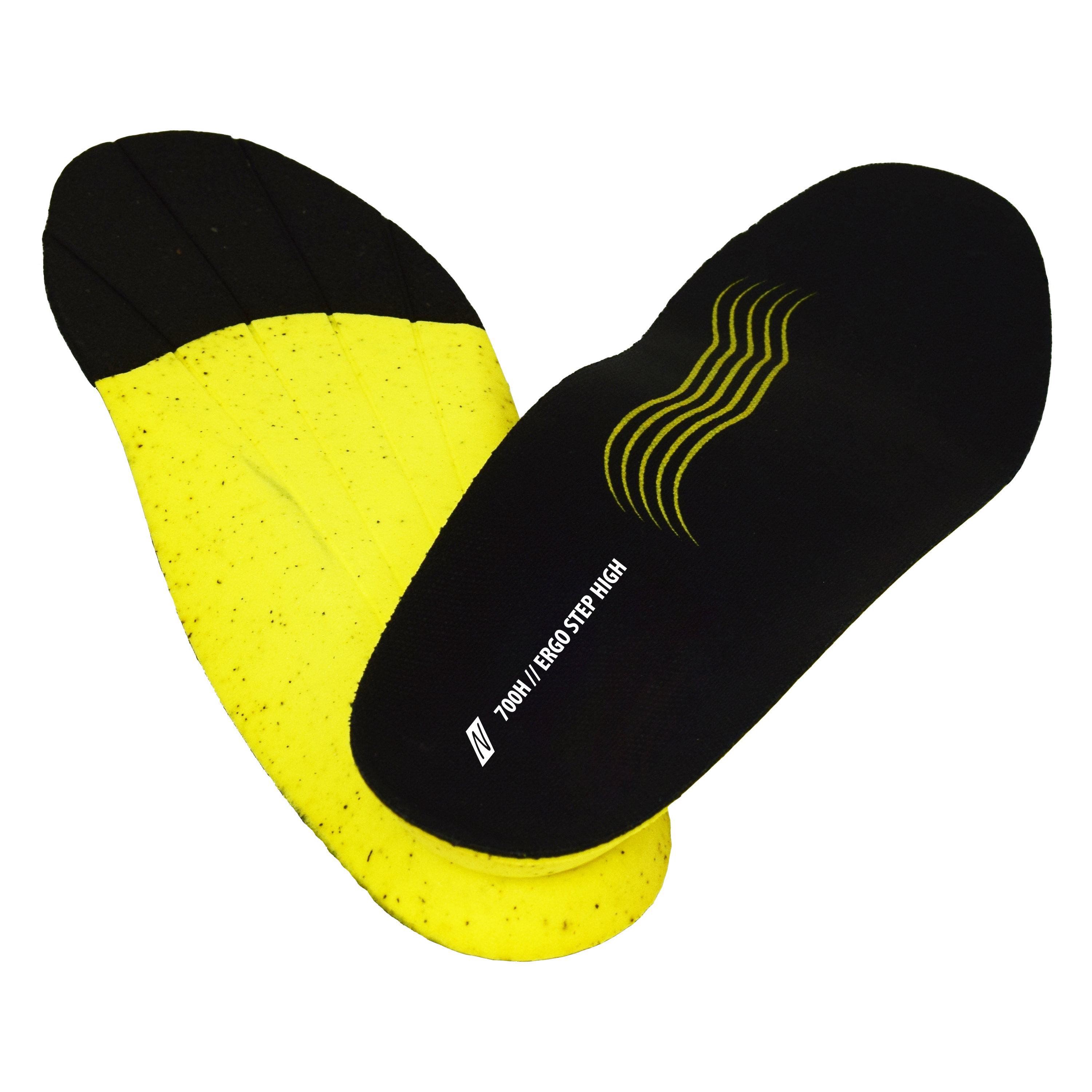 700H - NITRAS ERGO STEP HIGH, semi-orthopädische Einlegesohle, schwarz / gelb