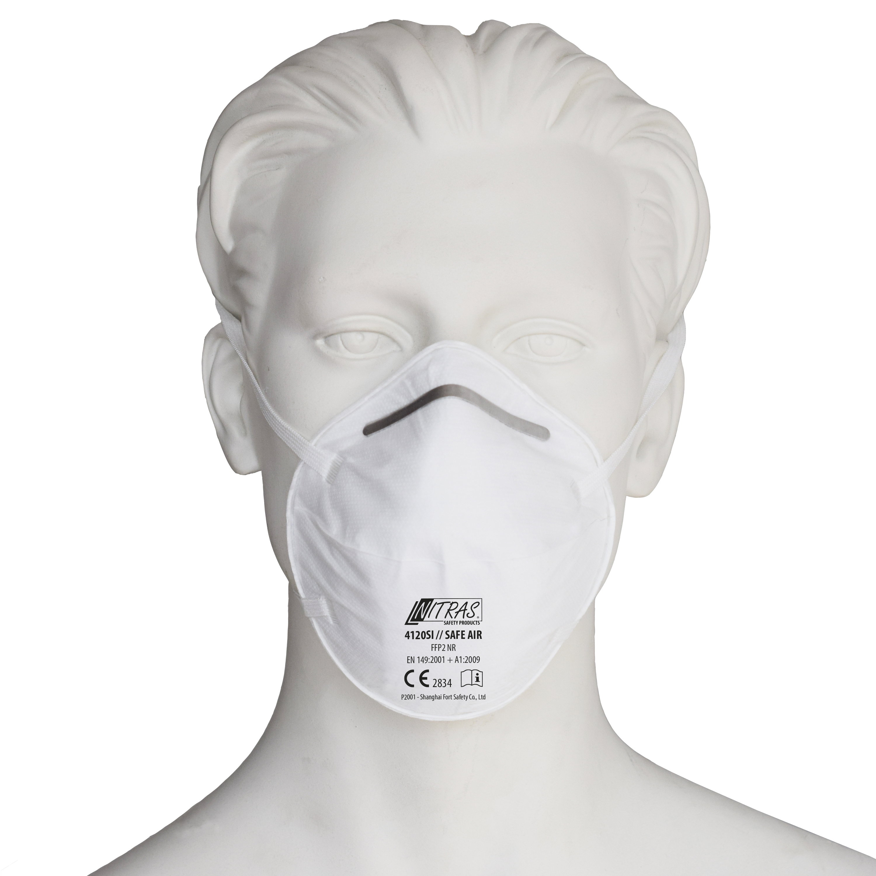 4120SI - NITRAS SAFE AIR, Atemschutzmaske, FFP2 NR, ohne Ventil, weiß, EN 149, Box à 20 Stück