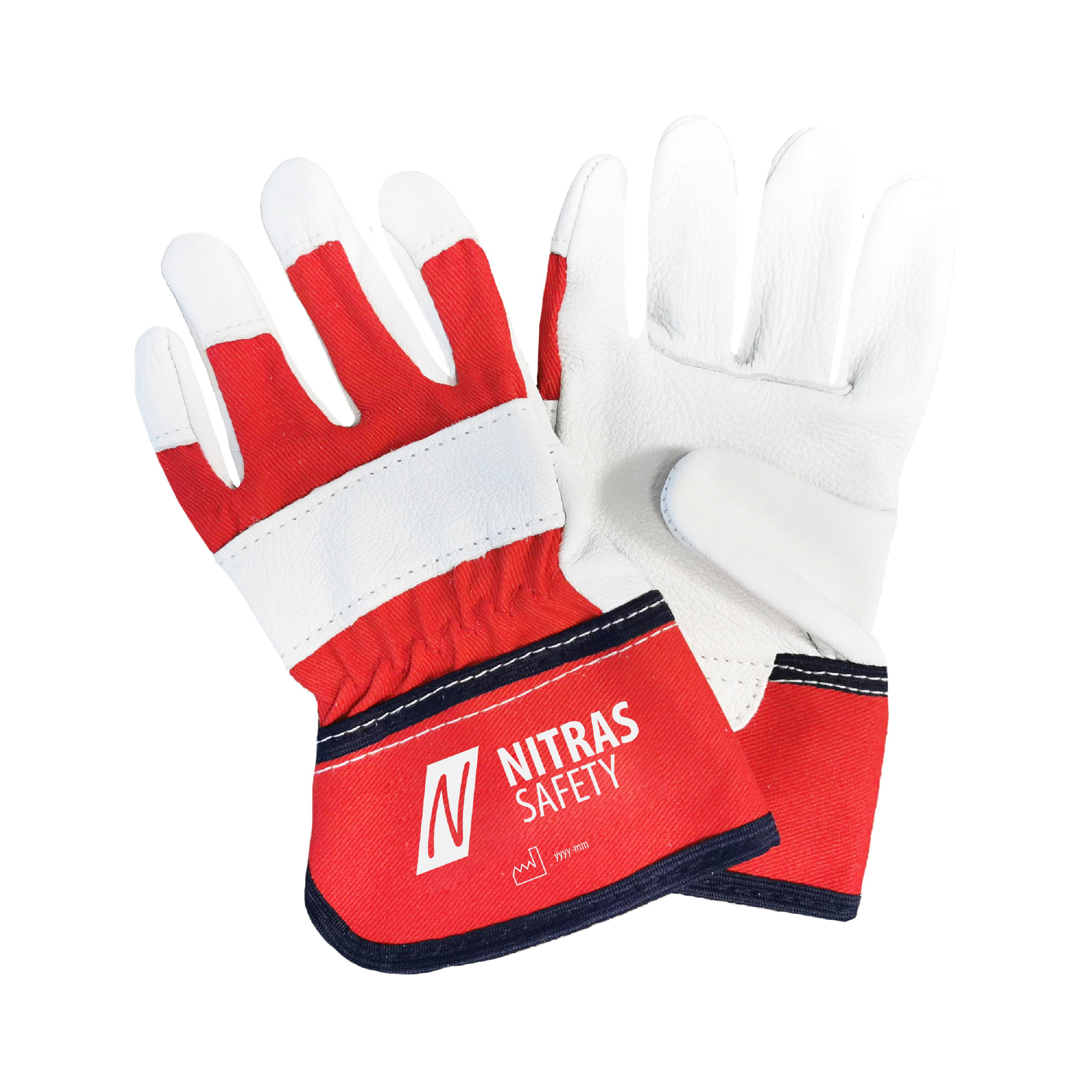 1408NITRAS - NITRAS Lederhandschuhe für Kinder, rot / grau