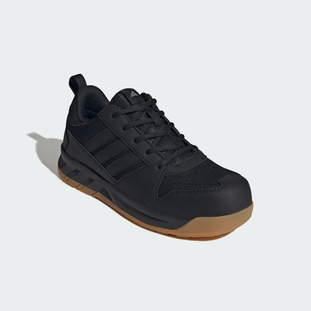 ADIDAS Motix LOW S1PS Sicherheitsschuh in Schwarz mit Mesh-Obermaterial, Schutzkappe und Gummi-Laufsohle, Seitenansicht