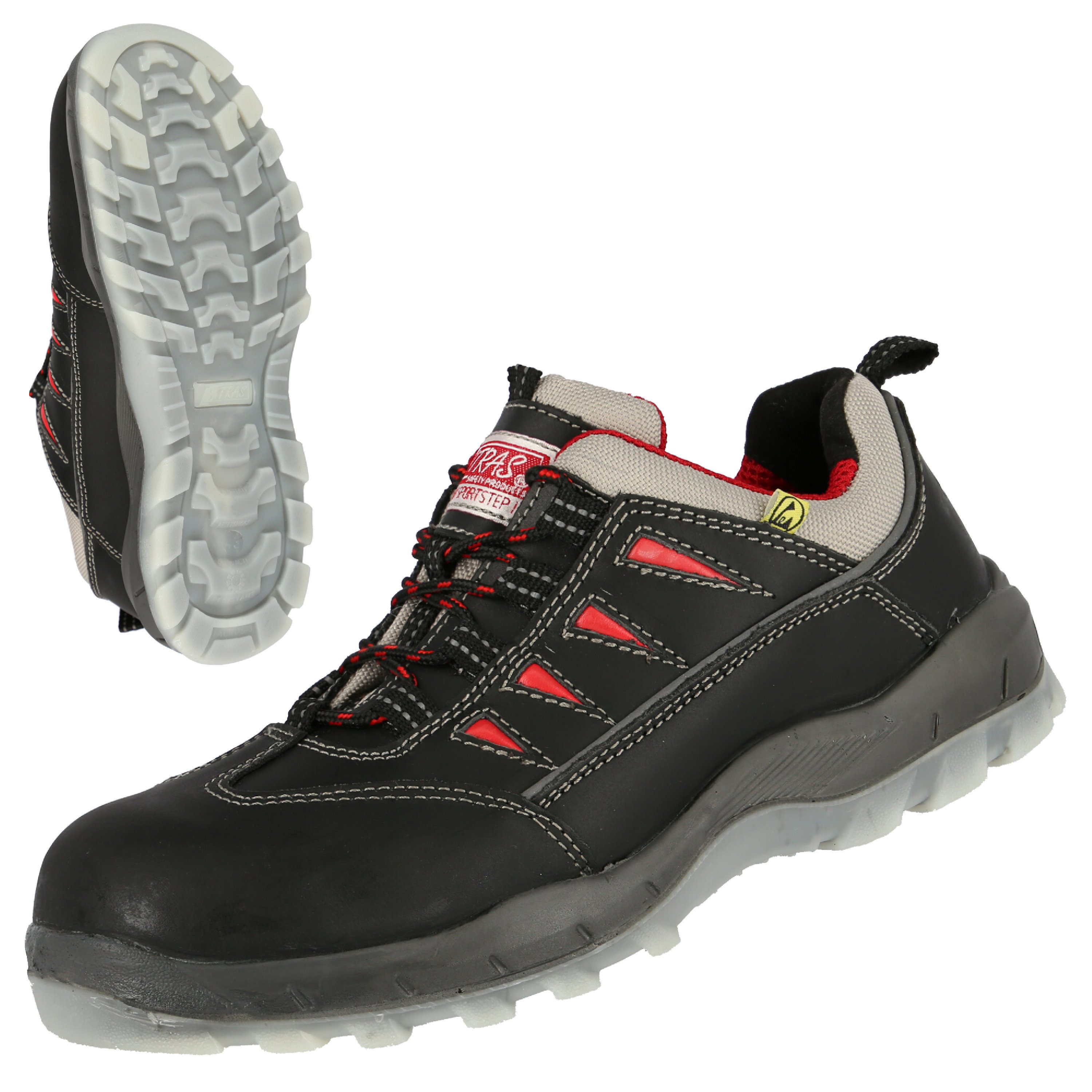 7300 - NITRAS SPORT STEP, S3 Sicherheitshalbschuhe, schwarz, EN ISO 20345, EN 61340-4-3, DGUV Regel 112-191
