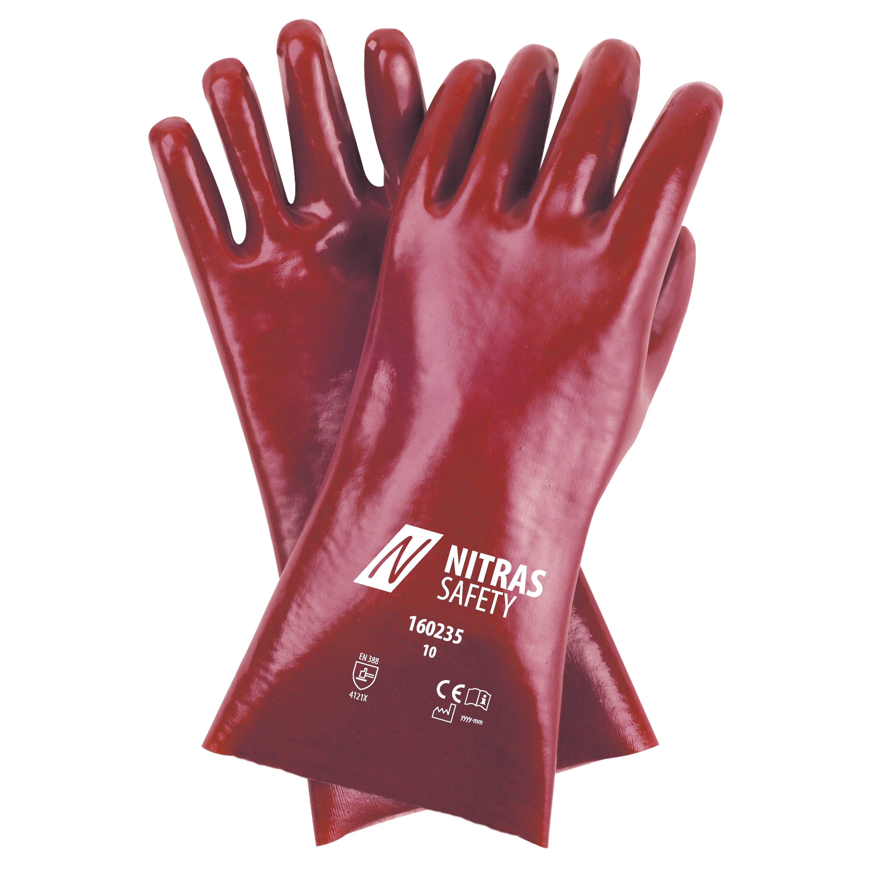 160235 - NITRAS PVC-Handschuhe, rot, EN 388