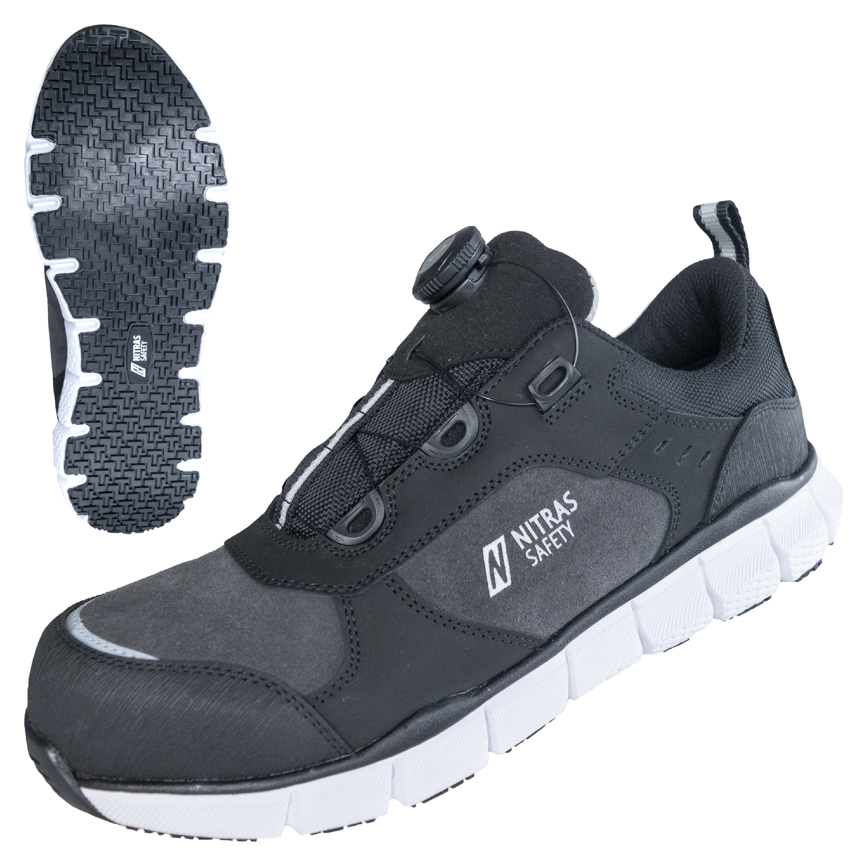 7445 - NITRAS SONIC STEP FIT, S3S FO HRO SC SR Sicherheitshalbschuhe, grau / schwarz, EN ISO 20345, EN IEC 61340-4-3, DGUV Regel 112-191