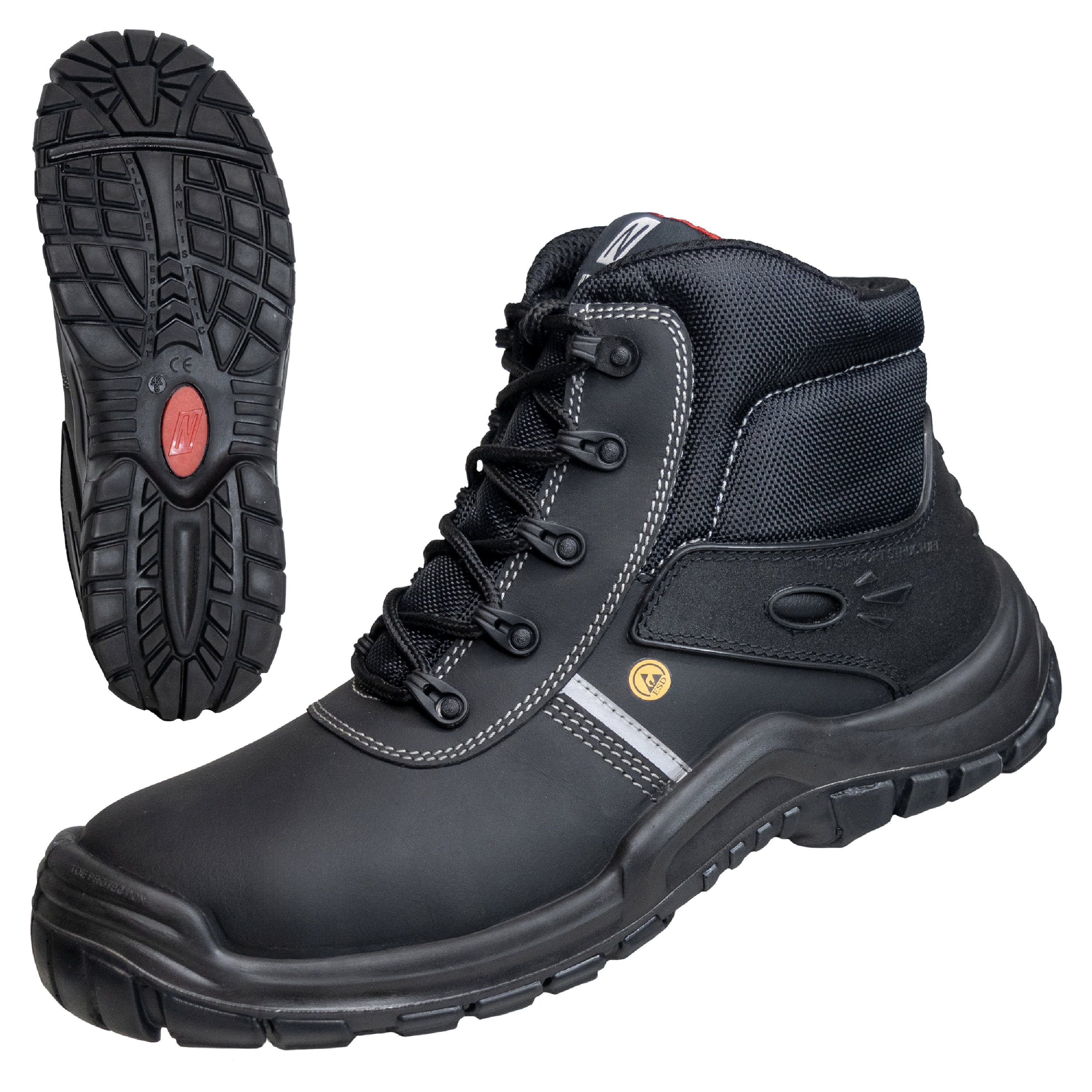 7216 - NITRAS UTILITY STEP MID, S3L CI FO SR Sicherheitsstiefel, schwarz, EN ISO 20345, EN IEC 61340-4-3, DGUV Regel 112-191