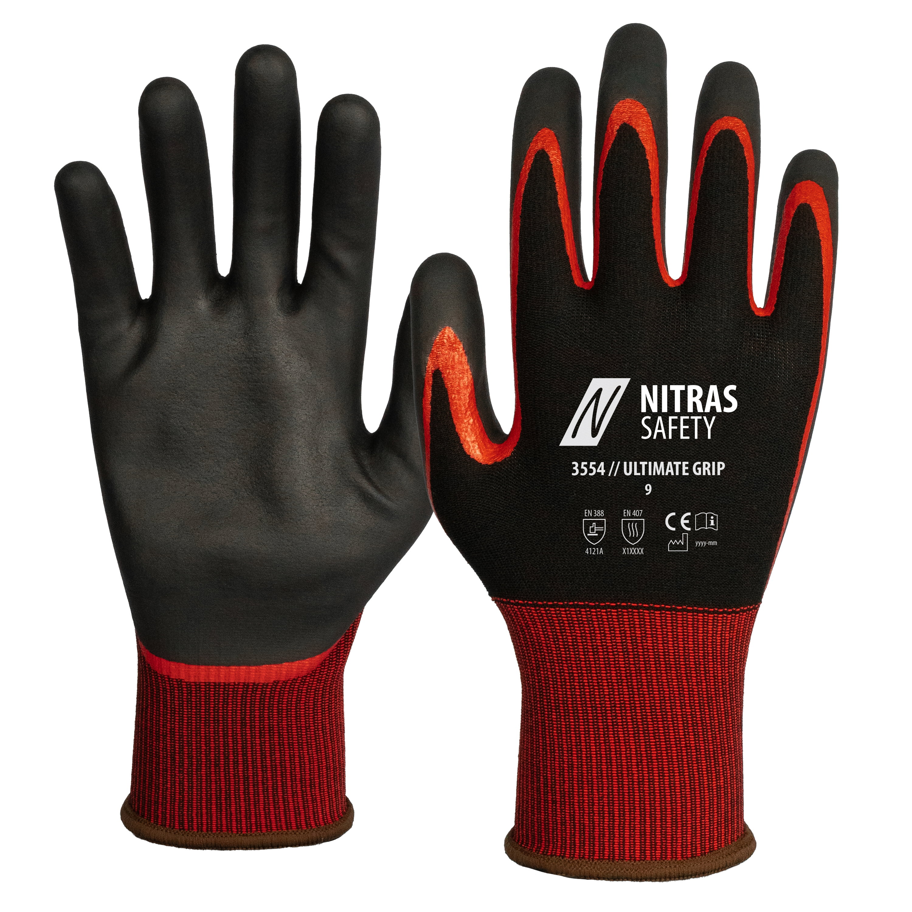 3554 - NITRAS ULTIMATE GRIP, Montagehandschuhe, EN ISO 21420, EN 388, EN 407