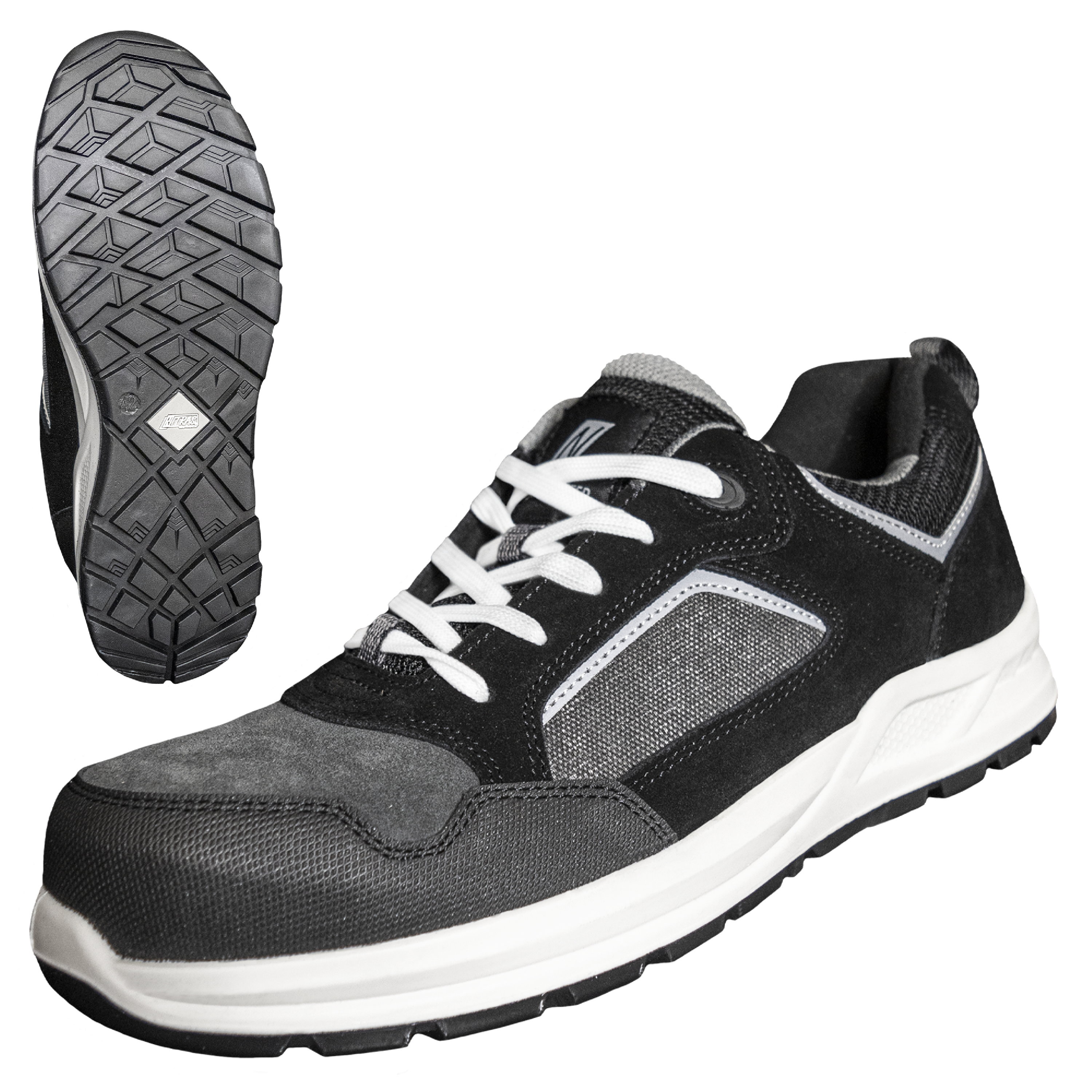 7320 - NITRAS CLASSIC STEP, S1P Sicherheitshalbschuhe, grau / schwarz, EN ISO 20345, EN 61340-4-3, DGUV Regel 112-191