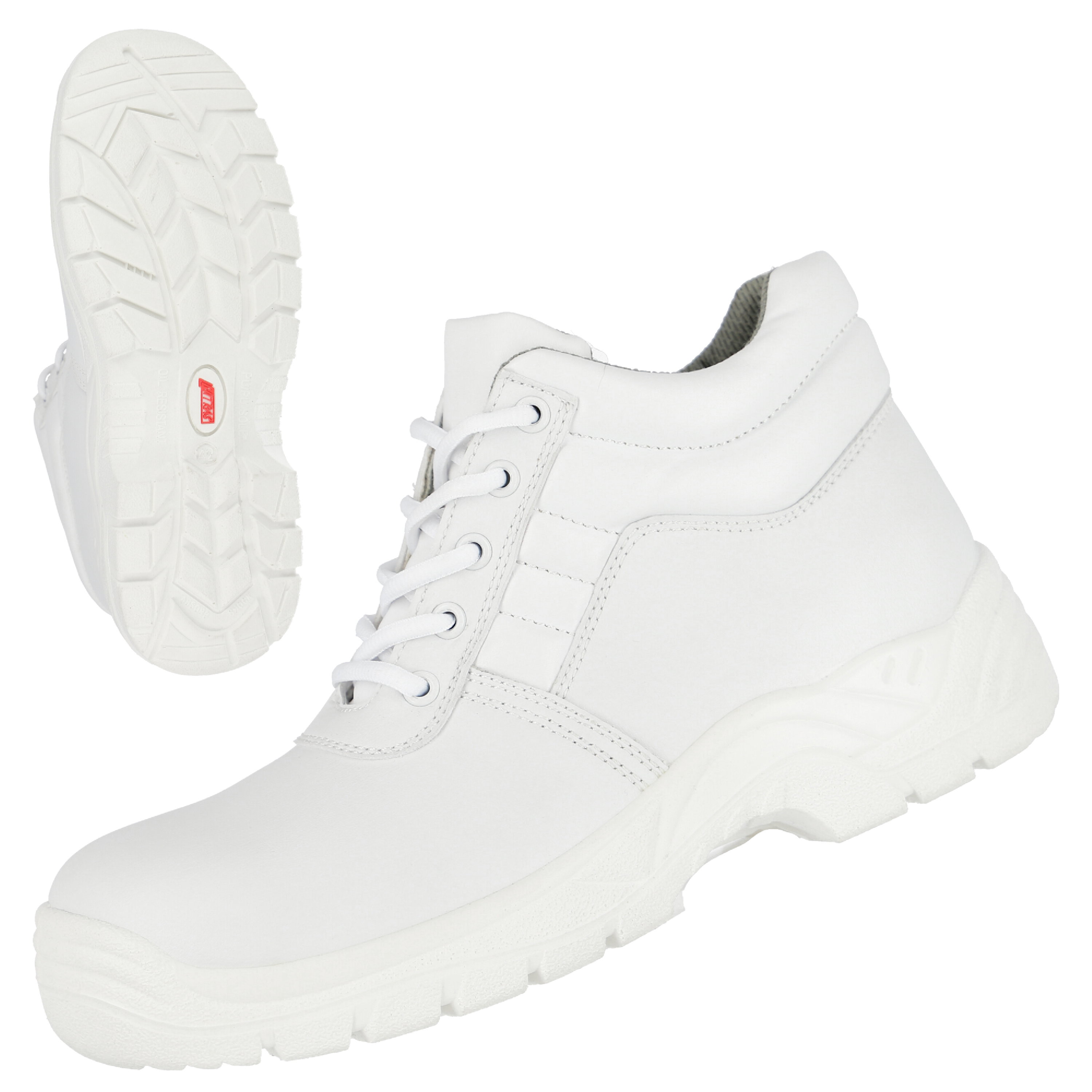7256 - NITRAS CLEAN STEP MID, S2 Sicherheitsstiefel, halbhoch, weiß, EN ISO 20345